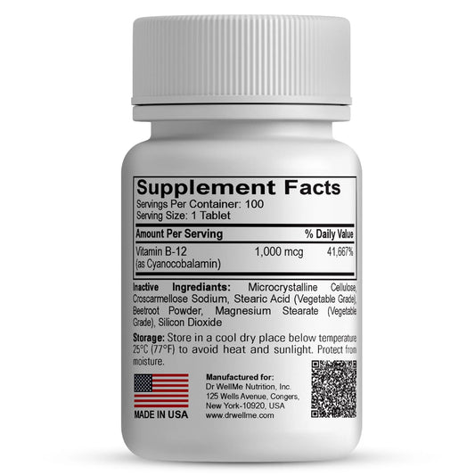 Vitamin B12 1000 mcg - 100 Tablets
