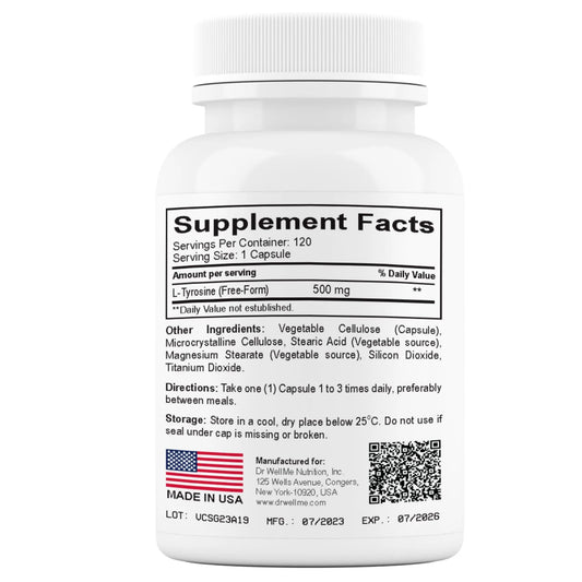 L-Tyrosine 500 mg - 120 Capsules