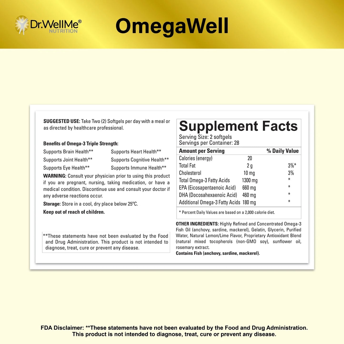 OmegaWell - Omega 3 - 54 Softgels