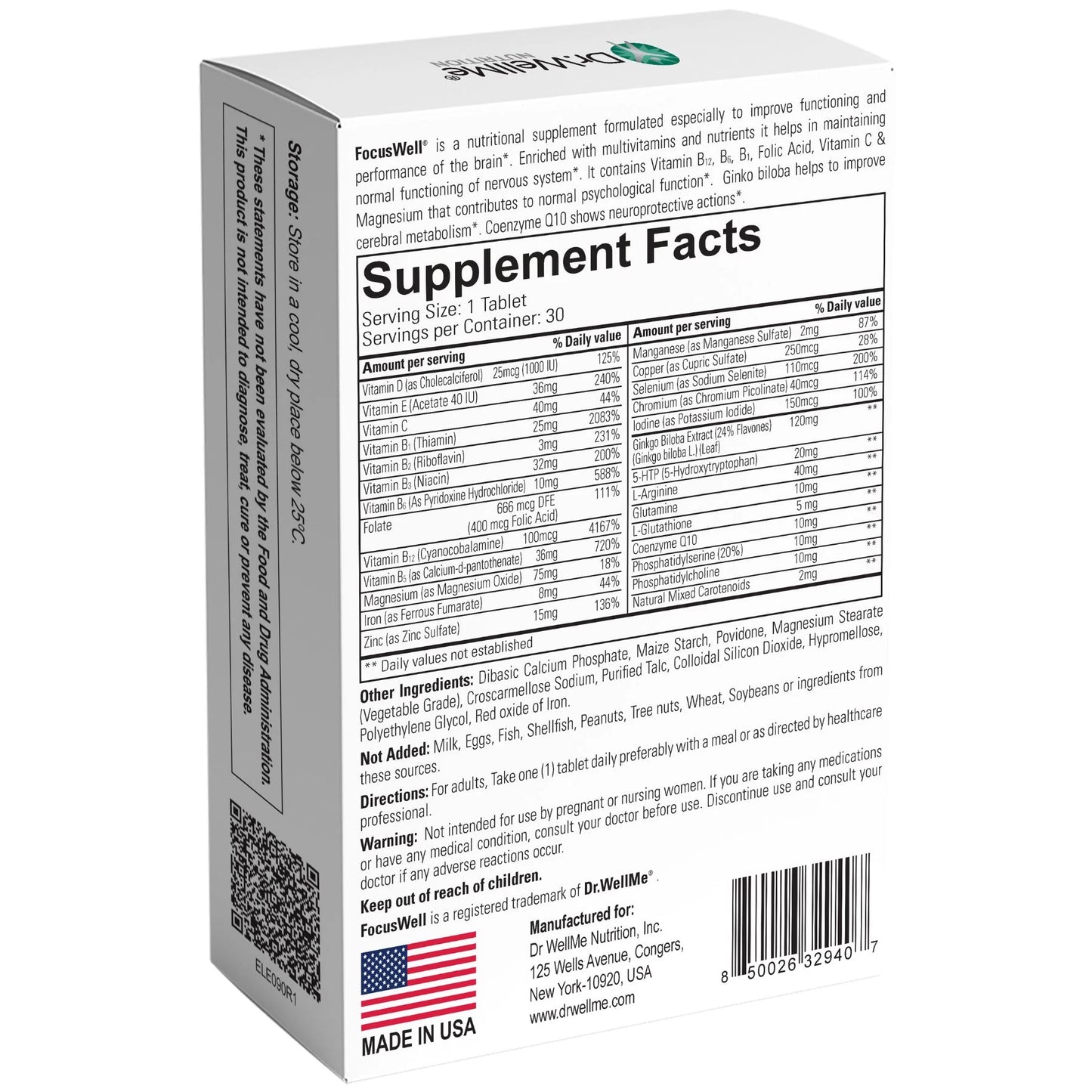 FocusWell Tablets - Brain Health