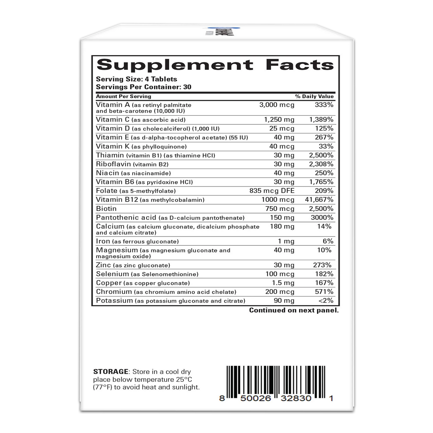 MultiWell Multivitamins - 120 Tablets