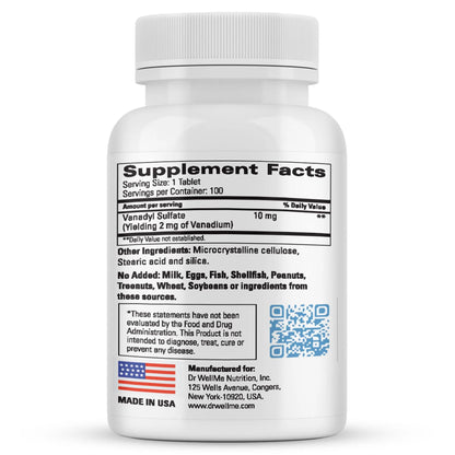 Vanadyl Sulfate 10 mg - 100 Tablets