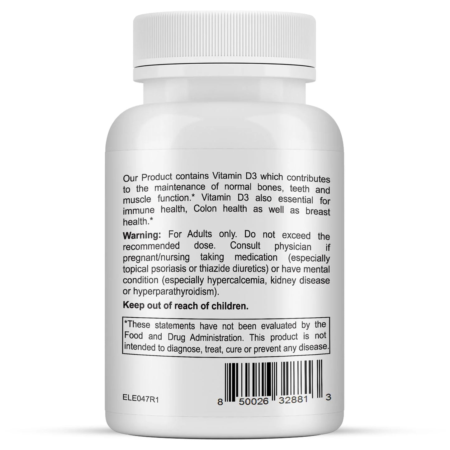 Vitamin D3 5000 IU (125 mcg) | 60 Tablets