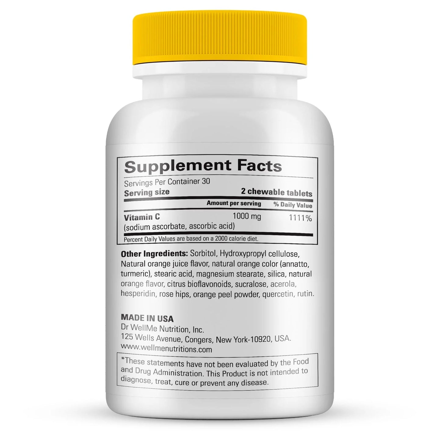 Vitamin C 500 mg | Natural Orange | 60 Chewable Tablets