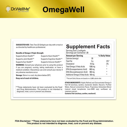 OmegaWell - Omega 3 - 54 Softgels